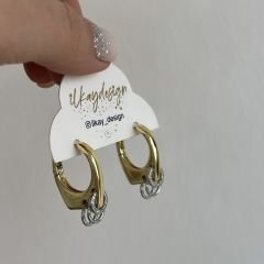 Özel Seri Halkalı Köşeli Küpe