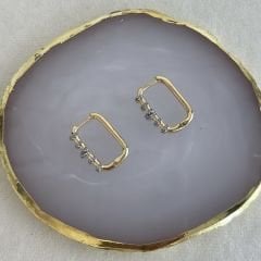 Özel Seri Zirkon Taşlı Oval Halka Küpe 1,5cm