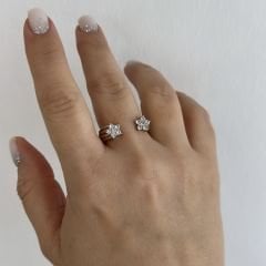 Özel Seri Zirkon Taşlı Çiçekli Yüzük (ayarlı)