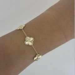 Özel Seri Gold Yonca Bileklik 21cm