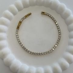 Çelik  Zirkon Taşlı Gold  Su Yolu  19cm