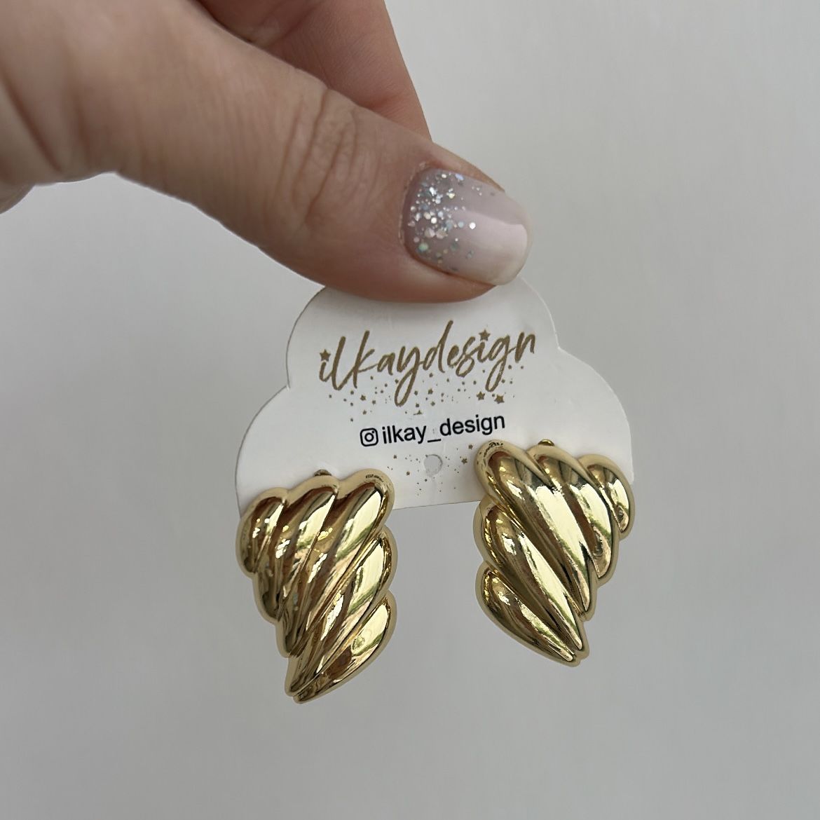 Özel Seri Gold Plaka Küpe 2,5cm