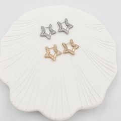 Özel Seri Zirkon Taşlı Yıldız Küpe 1.5 cm