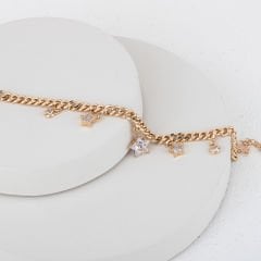Vip Seri  Zirkon Taşlı Yıldızlı Bileklik 21cm