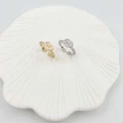 Özel Seri Zirkon Taşlı Düğüm Yüzük (Ayarlı)