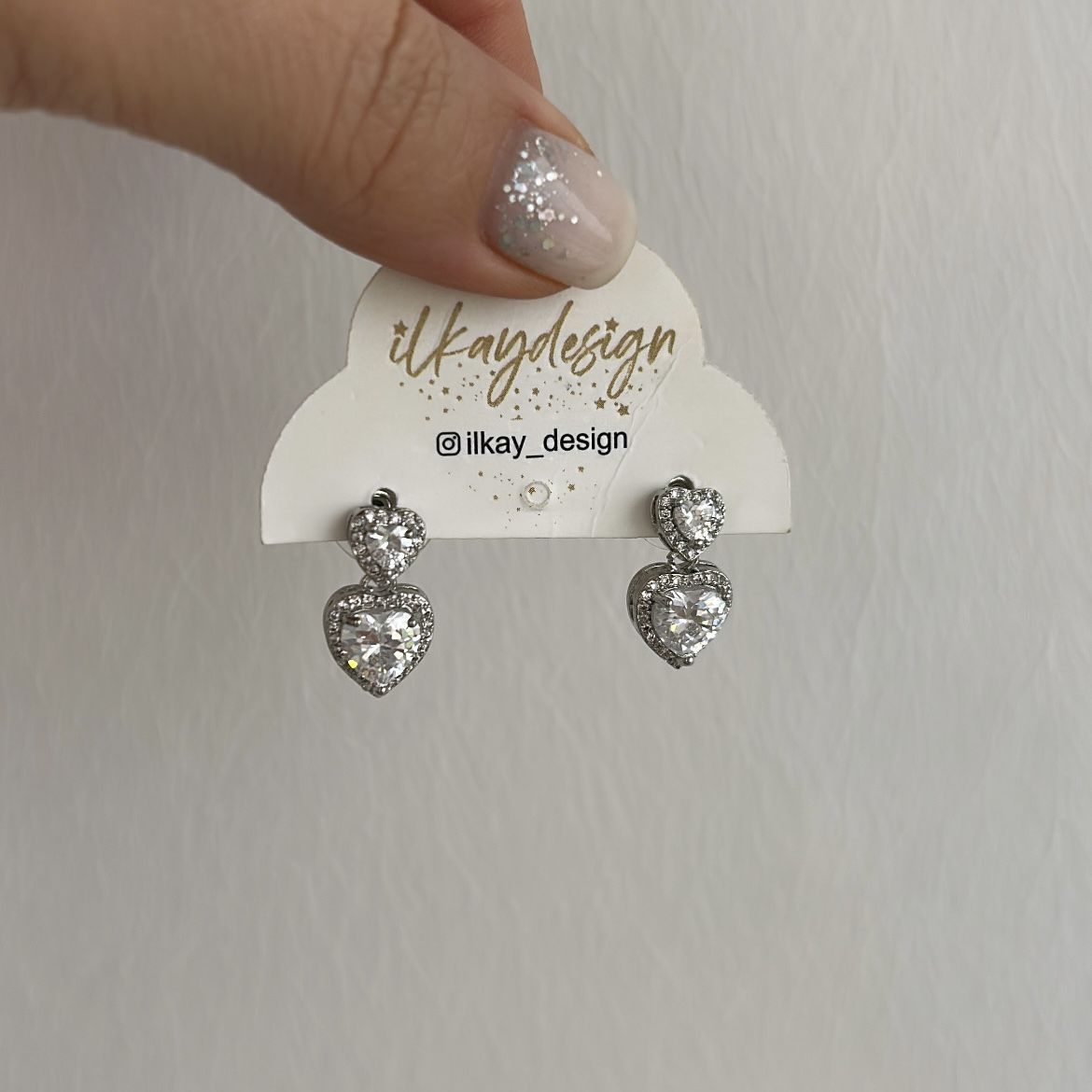 Özel Seri Zirkon Kalp Taşlı Küpe