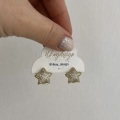 Özel Seri Zirkon Taşlı Yıldız Küpe Gold