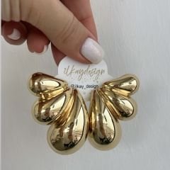 Özel Seri 3'lü Damla Küpe 4 cm