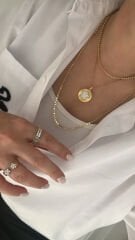 Çelik  Gold Ezme Kolye 45cm