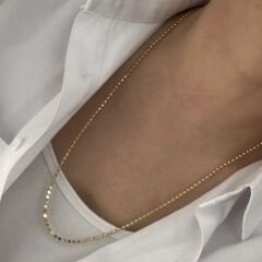 Çelik Gold Ezme Zincir Kolye  65cm