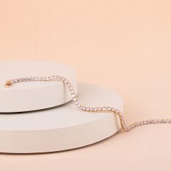 Özel Seri Zirkon Taşlı Su Yolu Halhal 25cm