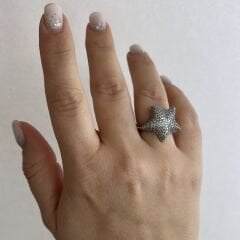 Özel Seri Zirkon Taşlı Yıldız Yüzük (ayarlı)