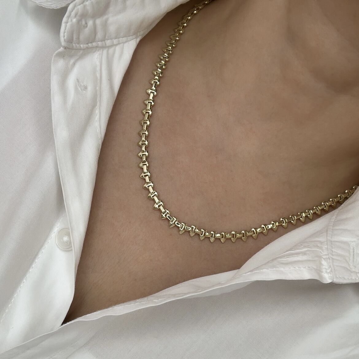 Özel Seri Gold Serenay Çivi Kolye 47cm