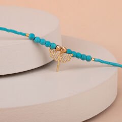Mavi Boncuklu Melekli Halhal 28 cm