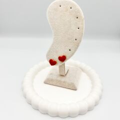 Özel Seri Kalpli Mineli Küpe