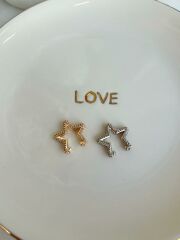 Özel Seri Zirkon Taşlı Yıldızlı Kıkırdak Küpe