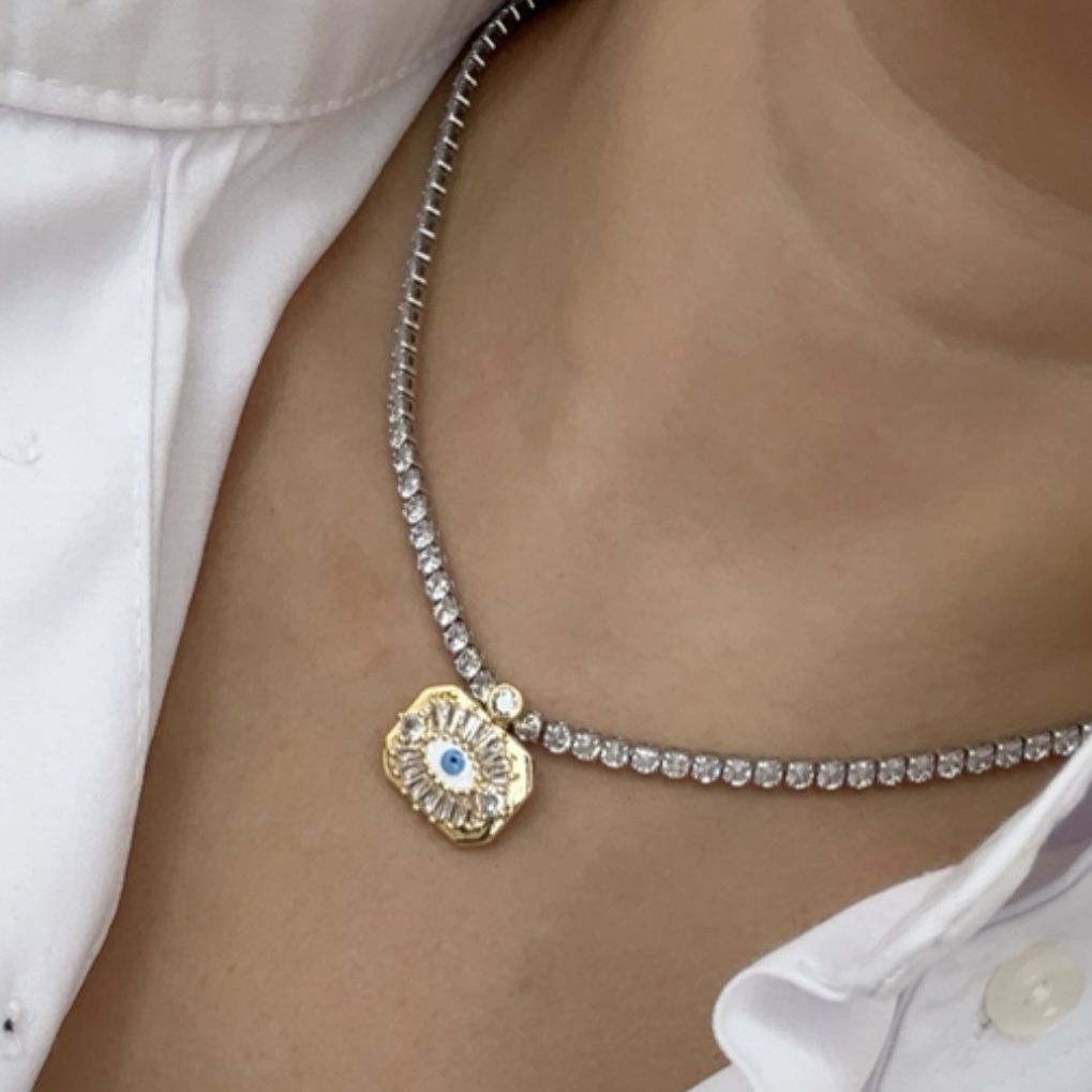 Özel Seri Nazar Gözlü Su Yolu Kolye 45 cm