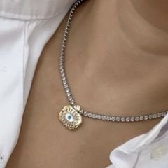 Özel Seri Nazar Gözlü Su Yolu Kolye 45 cm