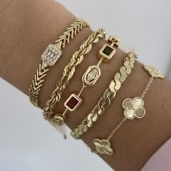 Özel Seri Renkli Baget Taşlı Bileklik 18cm