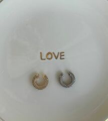 Özel Seri Zirkon Taşlı Kalın Halka Kıkırdak Küpe