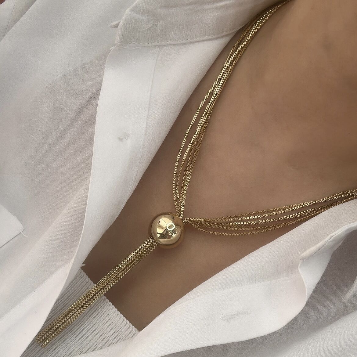 Özel Seri Zincirli Püskül Kolye 50cm