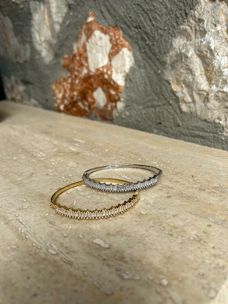 İthal Zirkon Baget Taşlı Kelepçe 17 cm