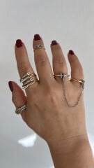 Özel Seri Zincir Detaylı Yüzük (AYARLI)