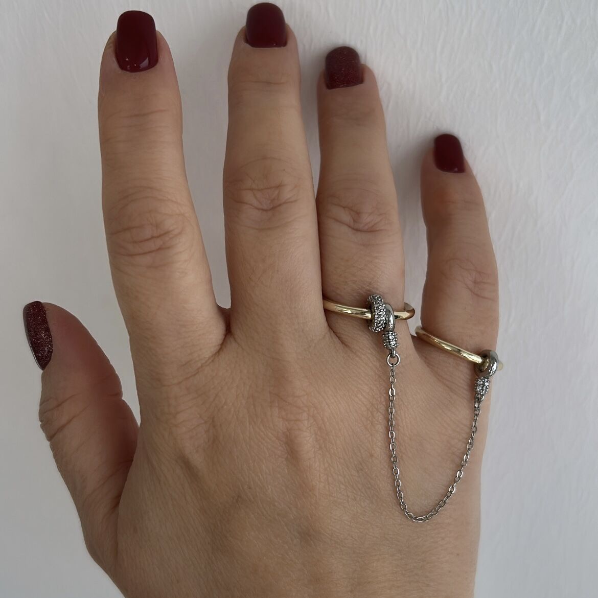 Özel Seri Zincir Detaylı Yüzük (AYARLI)