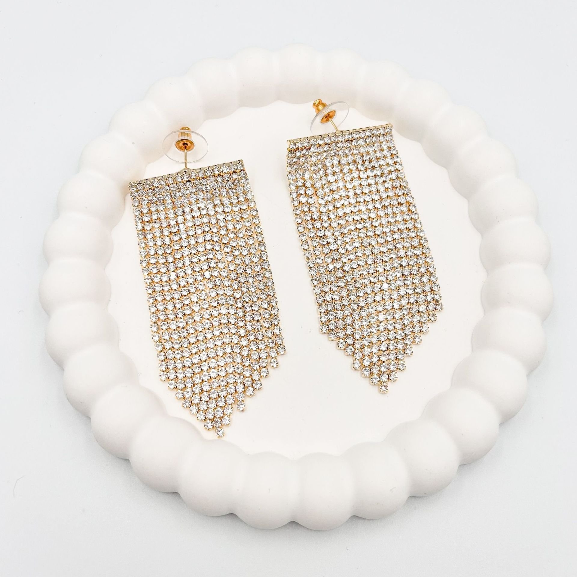 Özel Seri Zirkon Taşlı Küpe 7 cm