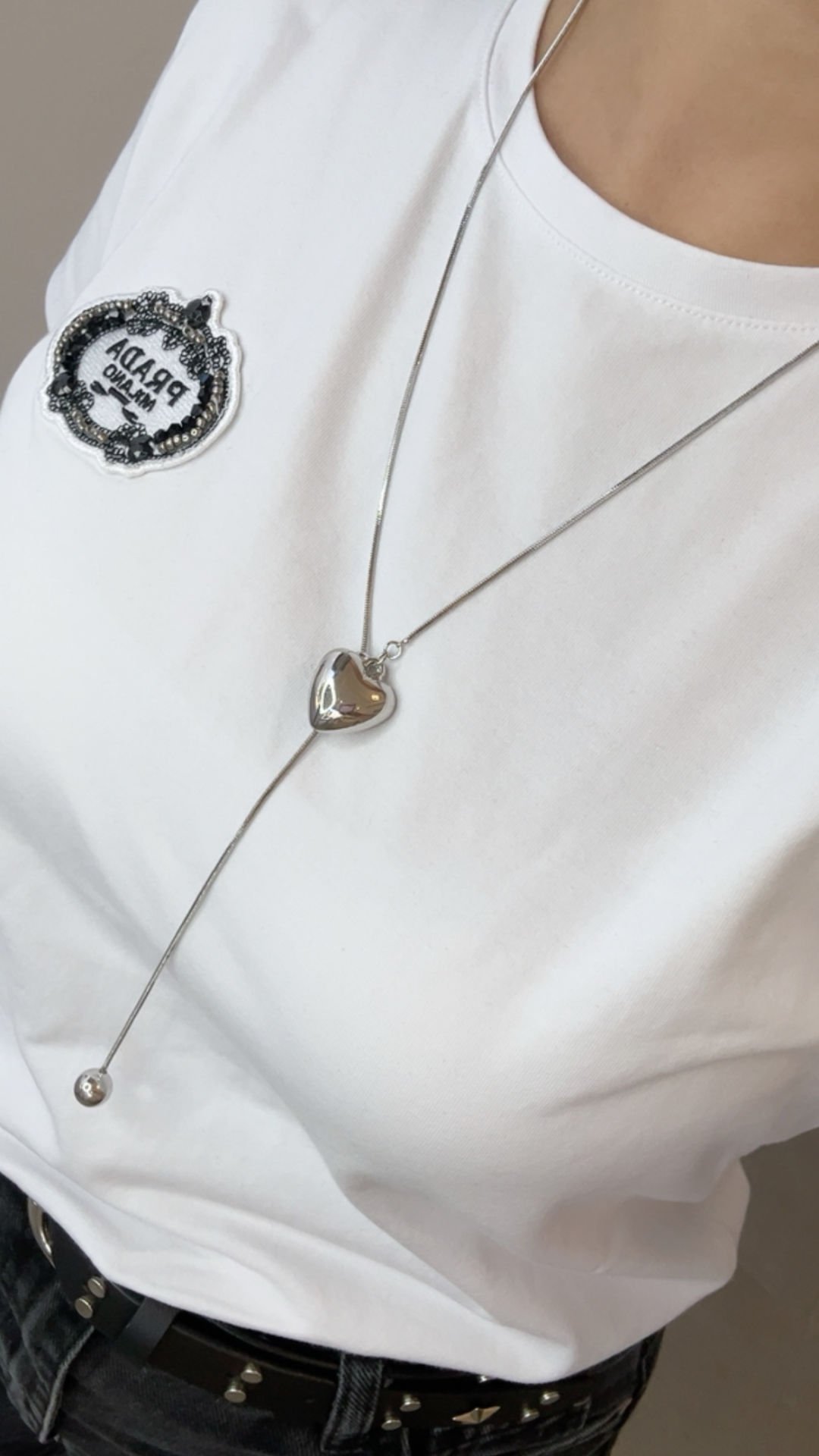 Özel Seri Asansörlü Kalpli Kolye 70cm