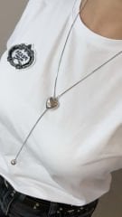 Özel Seri Asansörlü Kalpli Kolye 70cm